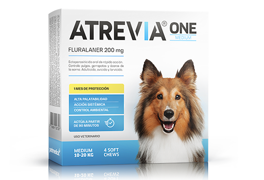 ATREVIA ONE LARGE (10 – 20 KG) CJ x 4 UND antiparasitario oral para perros (protección mensual)