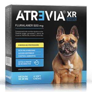 ATREVIA XR LARGE (10 – 20 KG) CJ x 4 UND antiparasitario oral acaricida y pulguicida para perros – protección hasta 3 meses (Fluralaner)