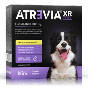 ATREVIA XR LARGE (20 - 40 KG) CJ x 4 UND antiparasitario oral acaricida y pulguicida para perros – protección hasta 3 meses (Fluralaner)
