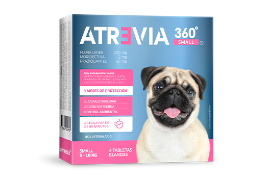 ATREVIA® 360 SMALL (4.5-10 KG) CJ x 4 UND antiparasitario externo e interno para perros