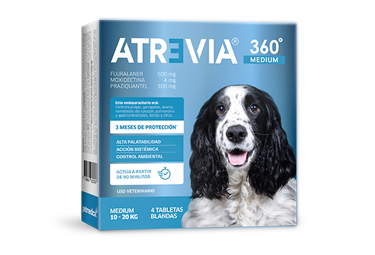 ATREVIA® 360 MEDIUM (10-20 KG) CJ x 4 UND antiparasitario externo e interno para perros