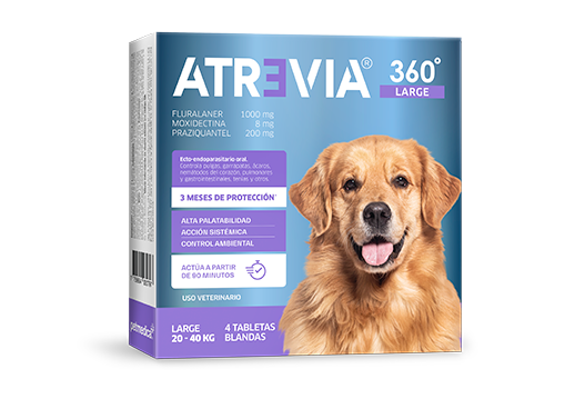 ATREVIA® 360 LARGE (20-40 KG) CJ x 4 UND antiparasitario externo e interno  para perros