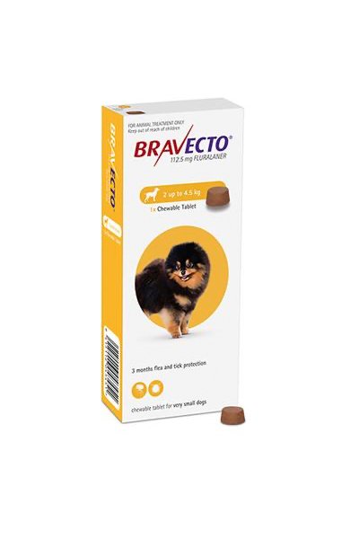 BRAVECTO 112.5 MG (2 - 4.5 KG) x 1 UND- 3 meses antipulgas