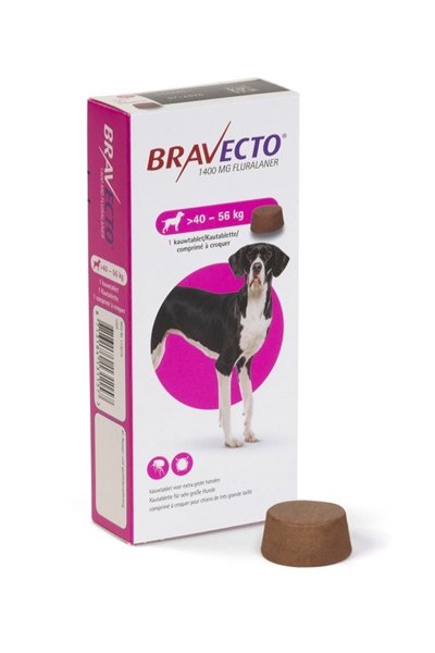 Bravecto 1400 MG®(40 - 56 KG) x 1 UND - 3 meses antipulgas oral para perros