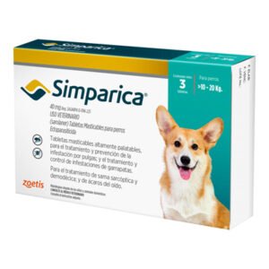 SIMPARICA 40 MG (10.1 - 20 KG) x 3 UND
