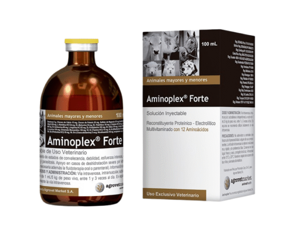Diseño sin título (10) Aminoplex Forte solución inyectable de aminoácidos y vitaminas veterinario x 500 ML