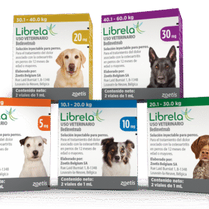 Librela-Box-Family-Shot-PNG,-LATAM Librela inyección veterinaria para osteoartritis en perros – Zoetis (caja por x viales)