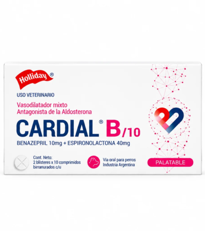 CARDIAL B/10 – Benazepril 10 mg + Espironolactona 40 mg para Perros